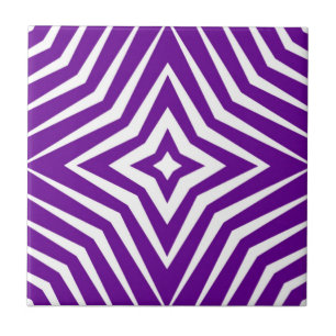 Carreau Motif tendance avec étoiles blanc et violet M8