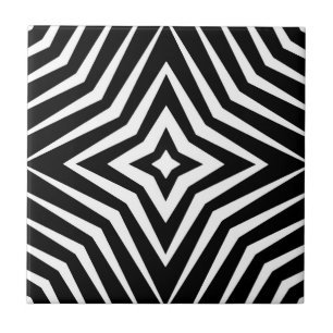 Carreau Motif tendance avec étoiles noir et blanc M7