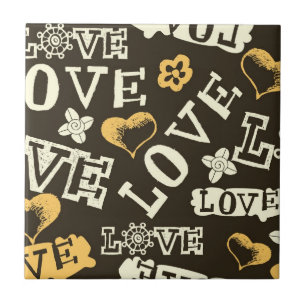 Carreau Motif tiré par la main d'amour