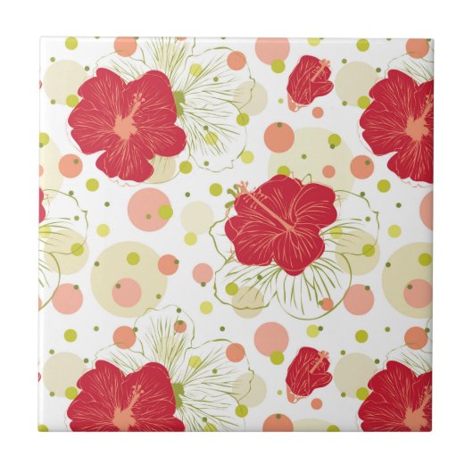 Carreau Motif tiré par la main de ketmie (Devant)