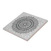 Carreau Motif tiré par la main floral gris unique de (Côté)