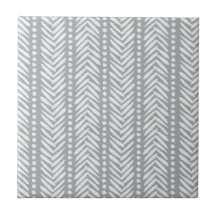 Carreau Motif tiré par la main gris de Chevron