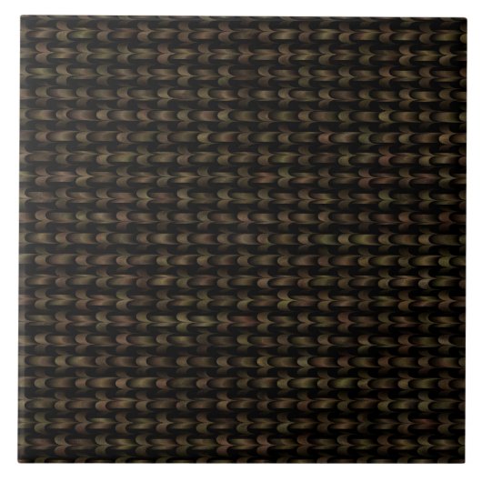 Carreau Motif Tissé Abstrait Vert Noir (Devant)