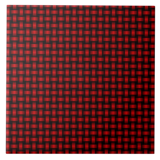 Carreau Motif Tissé Rouge Noir (Devant)