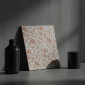 Carreau Motif Toile en Terracotta Florale