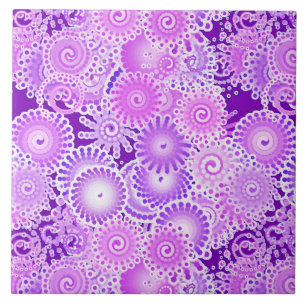 Carreau Motif tourbillon fractal, tons violets