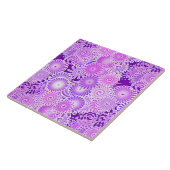 Carreau Motif tourbillon fractal, tons violets (Côté)