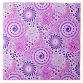 Carreau Motif tourbillon fractal, violet, orchidée (Devant)