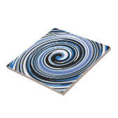 Carreau Motif tourbillon noir et bleu (Côté)