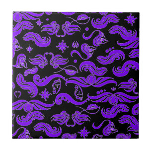 Carreau Motif Tourbillons Violets