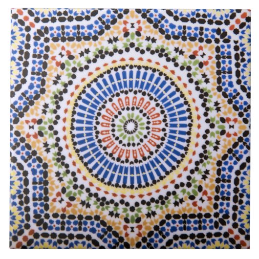 Carreau Motif traditionnel de tuile d'Azulejo de Portugais (Devant)