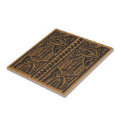 Carreau Motif traditionnel Tiki marron (Côté)