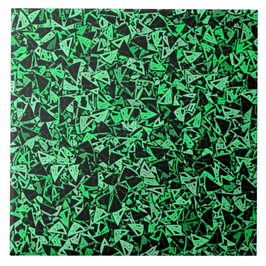 Carreau Motif Triangle Noir Vert (Devant)