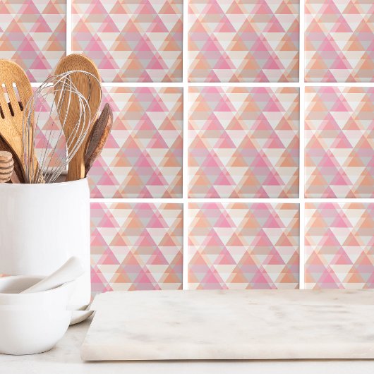 Carreau Motif triangle rose moderne