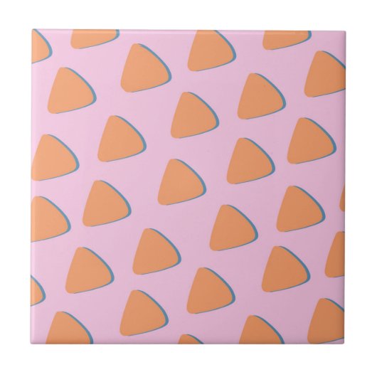 Carreau Motif triangle rose orange (Devant)