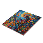 Carreau Motif tribal Abstrait et dynamique de Huichol (Côté)