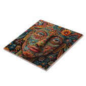 Carreau Motif tribal Abstrait et dynamique de Huichol (Côté)