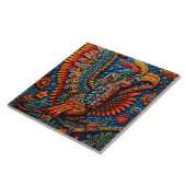 Carreau Motif tribal Abstrait et dynamique de Huichol (Côté)