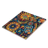 Carreau Motif tribal Abstrait et dynamique de Huichol (Côté)