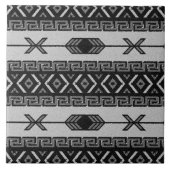 Carreau Motif Tribal Aztec Noir Et Blanc Du Sud-Ouest (Devant)