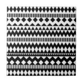 Carreau Motif tribal aztèque blanc de noir frais de la (Devant)