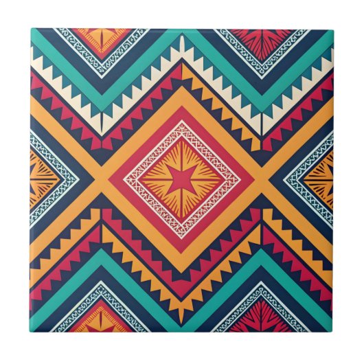 Carreau Motif tribal coloré (Devant)