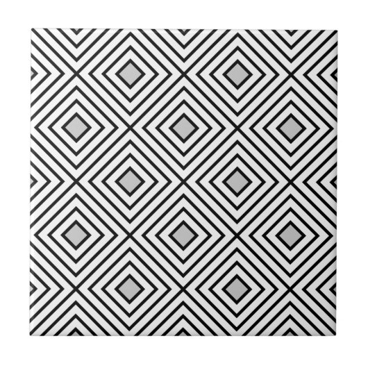 Carreau Motif tribal de rayures noires et blanches (Devant)