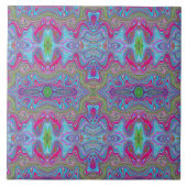 Carreau Motif Trippy Multicolore Ciel Ondulé Bleu (Devant)