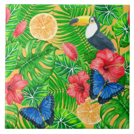 Carreau Motif tropical (Devant)