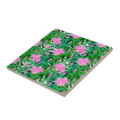 Carreau Motif tropical avec des fleurs de jungle (Côté)