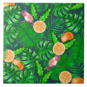 Carreau Motif tropical, colibris