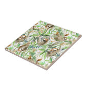 Carreau Motif tropical de paresse d'aquarelle (Côté)