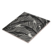 Carreau Motif Tropical moderne en feuille de palme noire (Côté)