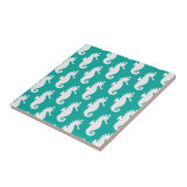 Carreau Motif turquoise 1 d'hippocampe (Côté)