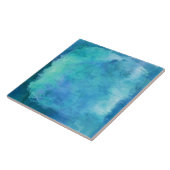 Carreau Motif turquoise bleu de texture d'aquarelle d'Aqua (Côté)