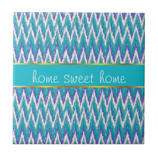 Carreau motif turquoise et Amethyst iKat ZigZag (Devant)
