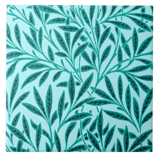 Carreau Motif, turquoise et Aqua de saule de William (Devant)