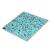 Carreau Motif Turquoise moderne Abstrait (Côté)