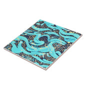 Carreau Motif Turquoise moderne Abstrait (Côté)