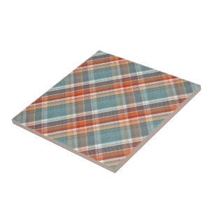 Carreau Motif Turquoise moderne bleu foncé orange blanc pl