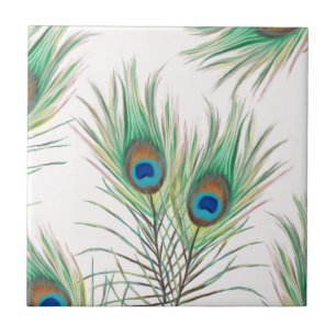 Carreau Motif unique de plumes de paon
