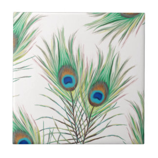 Carreau Motif unique de plumes de paon