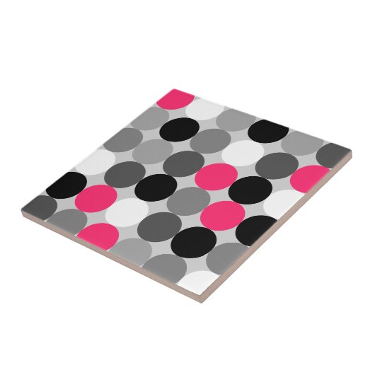 Carreau Motif vectoriel points rose et blanc (Côté)