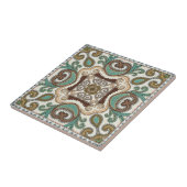 Carreau Motif vert Boho (Côté)