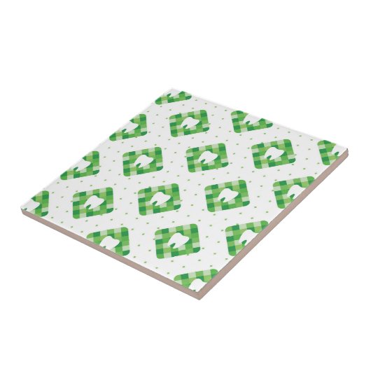 Carreau Motif vert de dent de plaid (Côté)