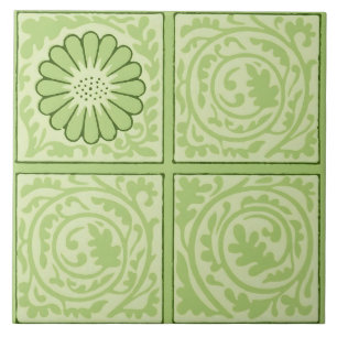 Carreau motif vert de William Morris Diaper