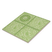 Carreau motif vert de William Morris Diaper (Côté)