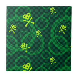 Carreau Motif vert d'Emo avec des cercles