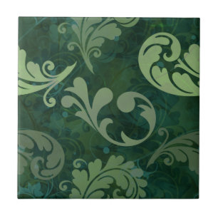 Carreau Motif vert en baisse de plumes