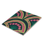 Carreau motif vert en forme de coque (Côté)